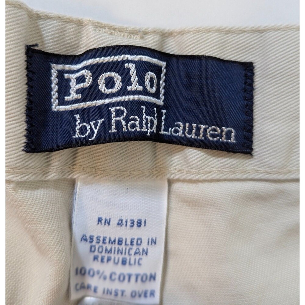 Vintage Polo Ralph Lauren Chino Shorts Men's 32 Tan Pleated Casual Classic - Picture 4 of 12